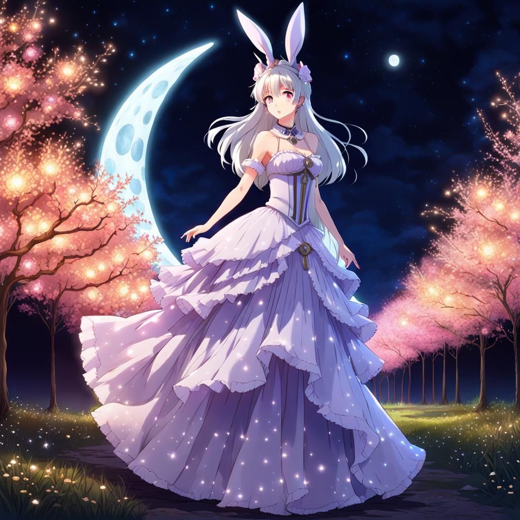 MoonRabbit in Galactic Dress: Anime Key Visual