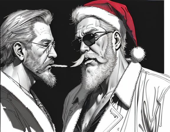 Flirty Father Christmas Chatting Up Dad