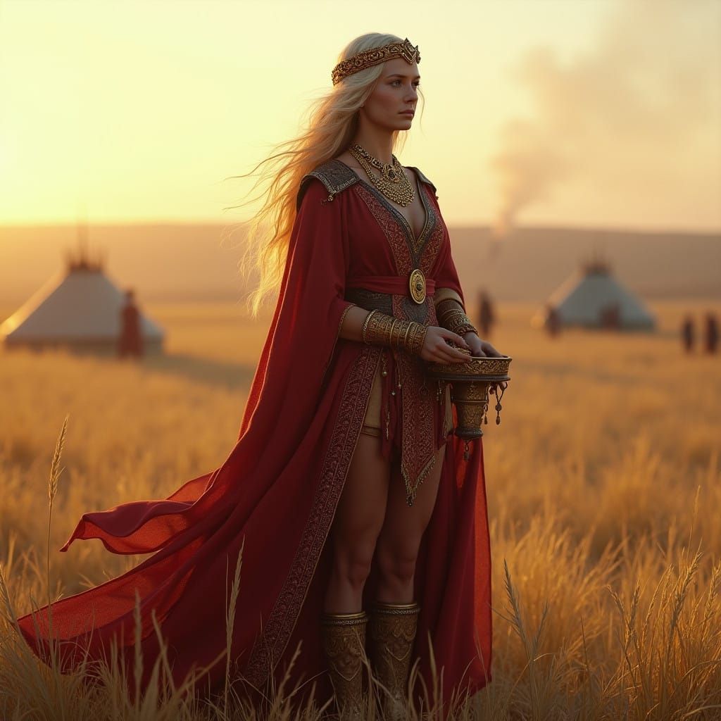 Ethereal Bronze Age Sarmatian High Priestess of the Steppes