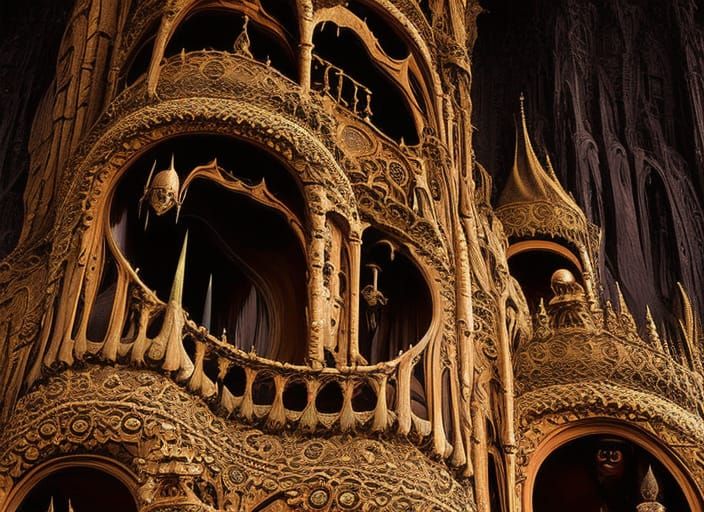 Gothic Woman with Dracula in Surrealist Style