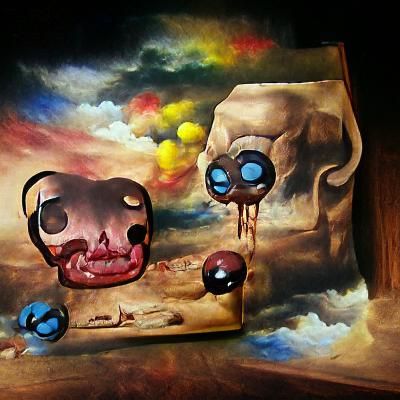 Surreal Tribute to The Binding of Isaac in Oil