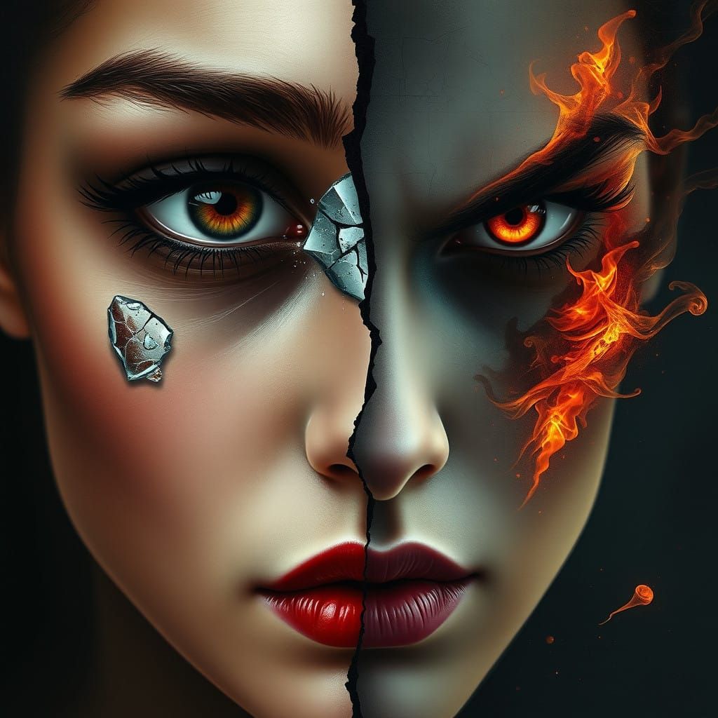 Sorrow and Rage Collide in Haunting Face Collage