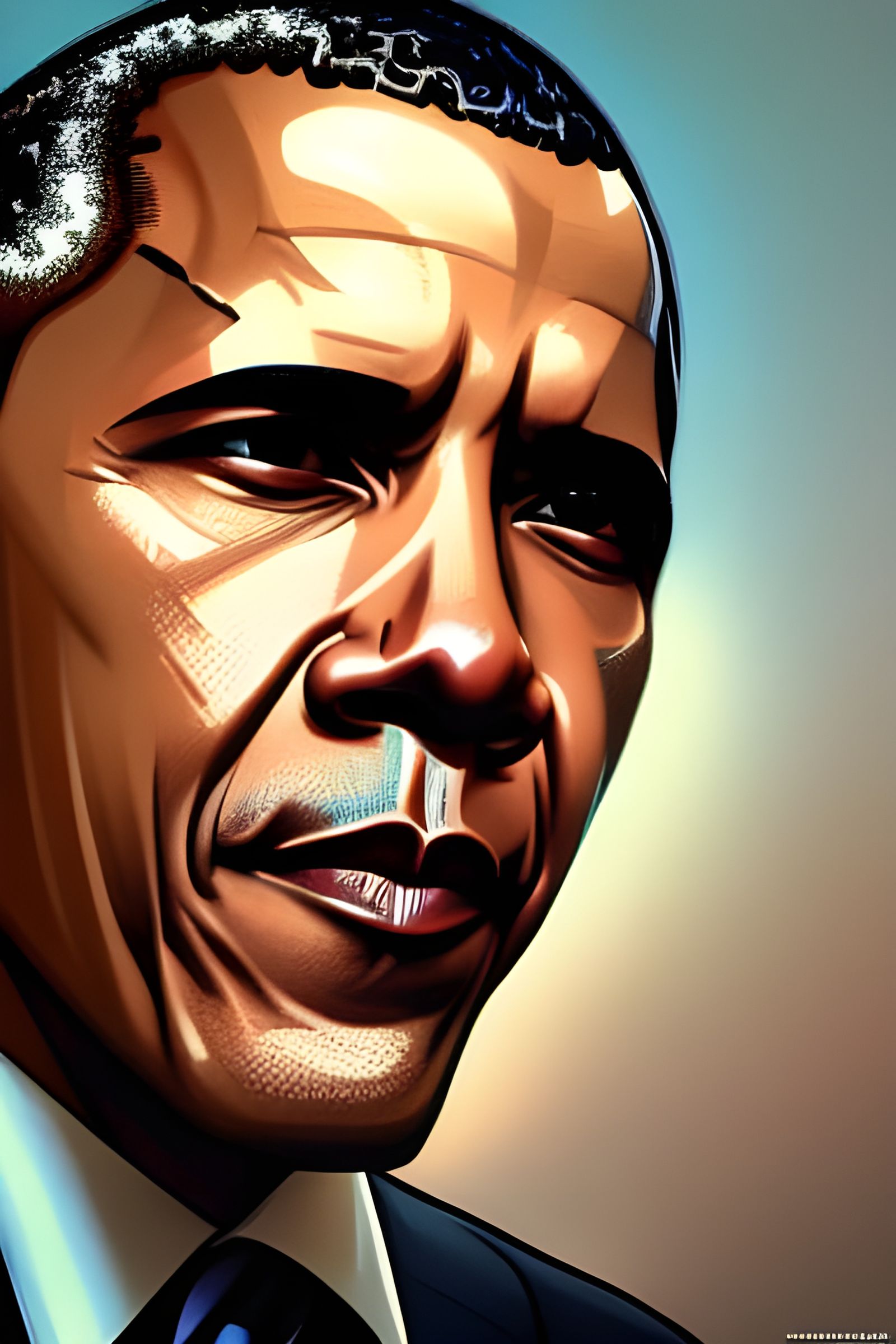 Hyperdetailed Portrait of Barack Obama in Art Nouveau Style