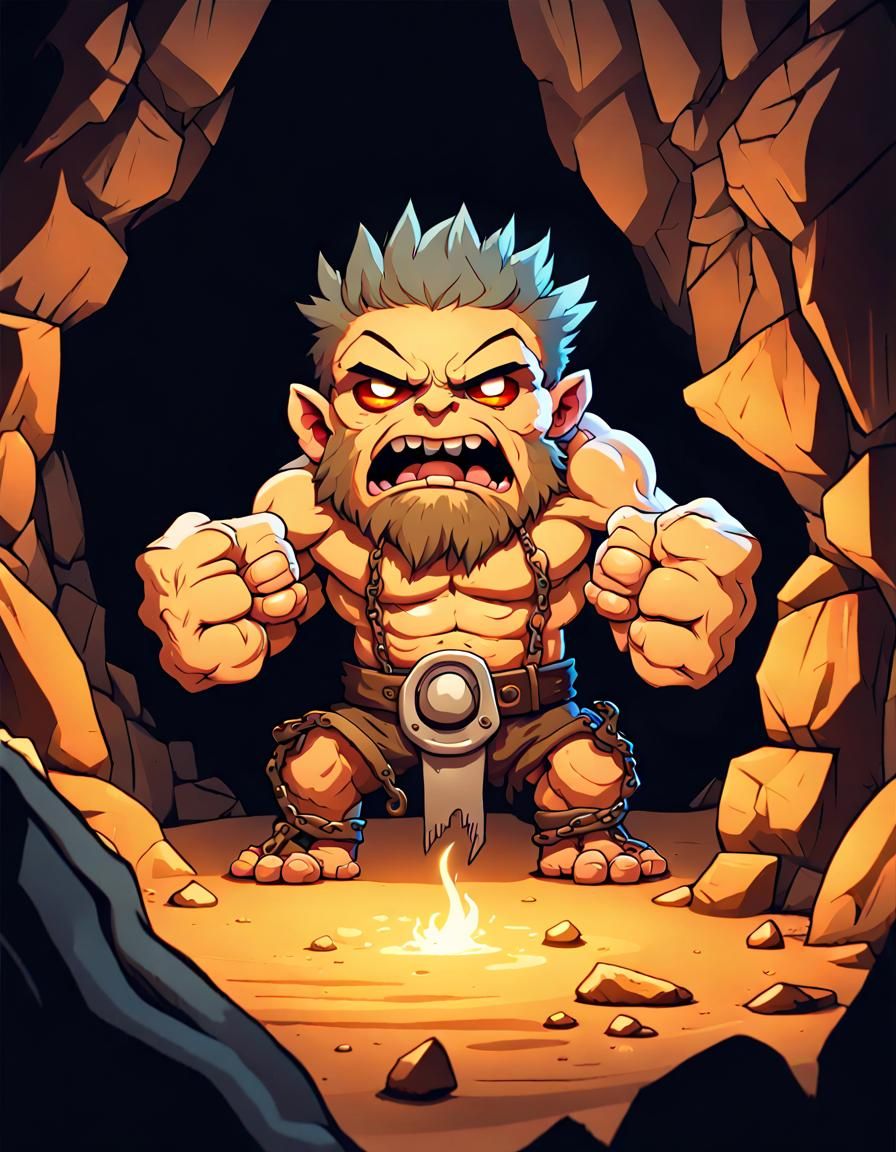 Chibi One-Eyed Mutant Giant Ready to Fight
