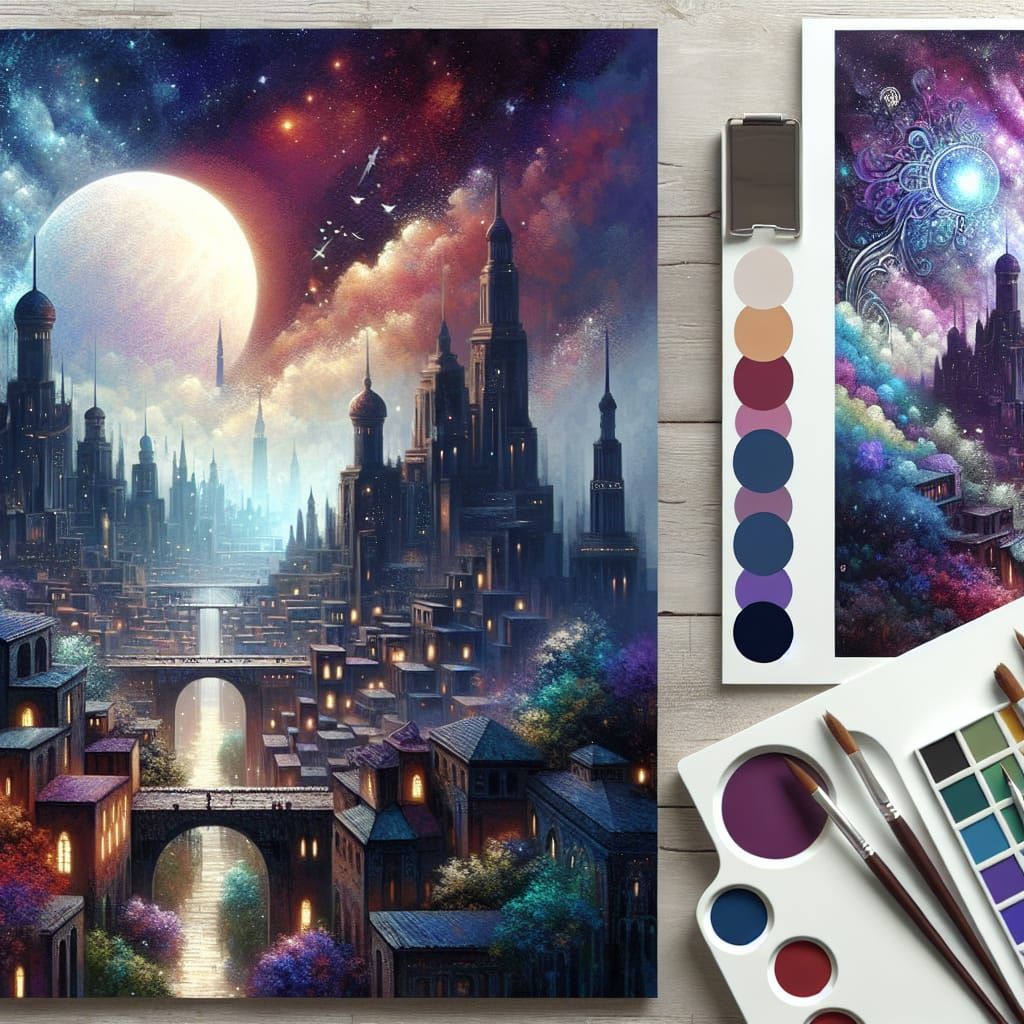 Mystically Enchanted City in Detailed Matte Painting
