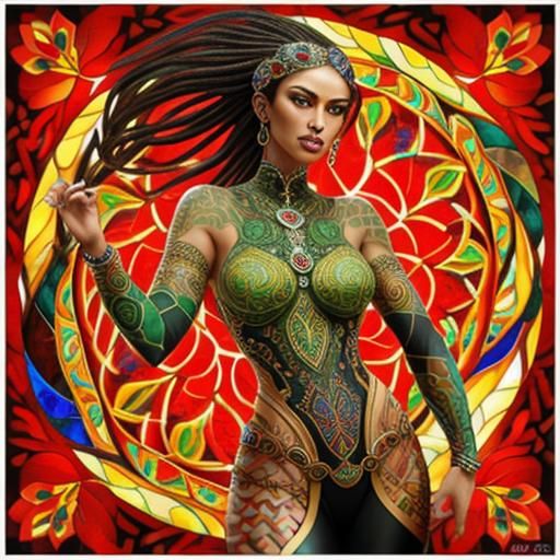 Fierce Celtic Mosaic in Photorealistic Style