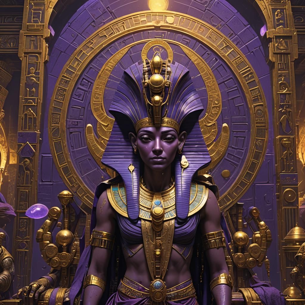 Egyptian Alien Encounter: Dark Fantasy Concept Art