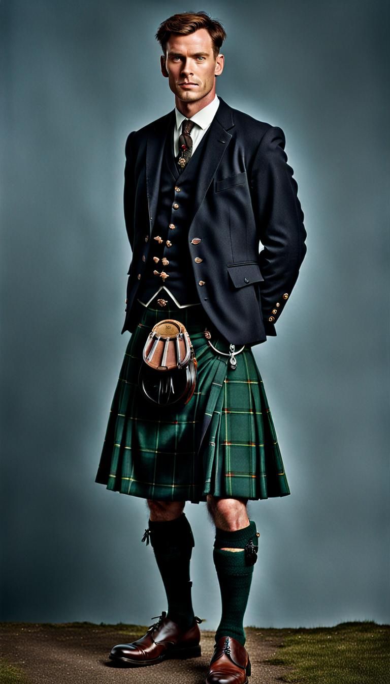 Handsome Scottish Man in Kilt: Professional Portrait