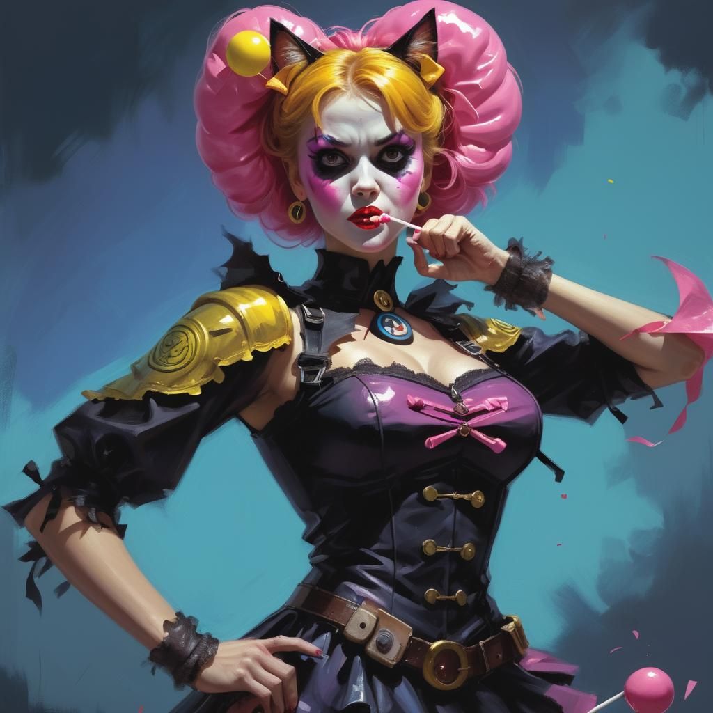 Sinister Sweet Lollipop Woman: Digital Art