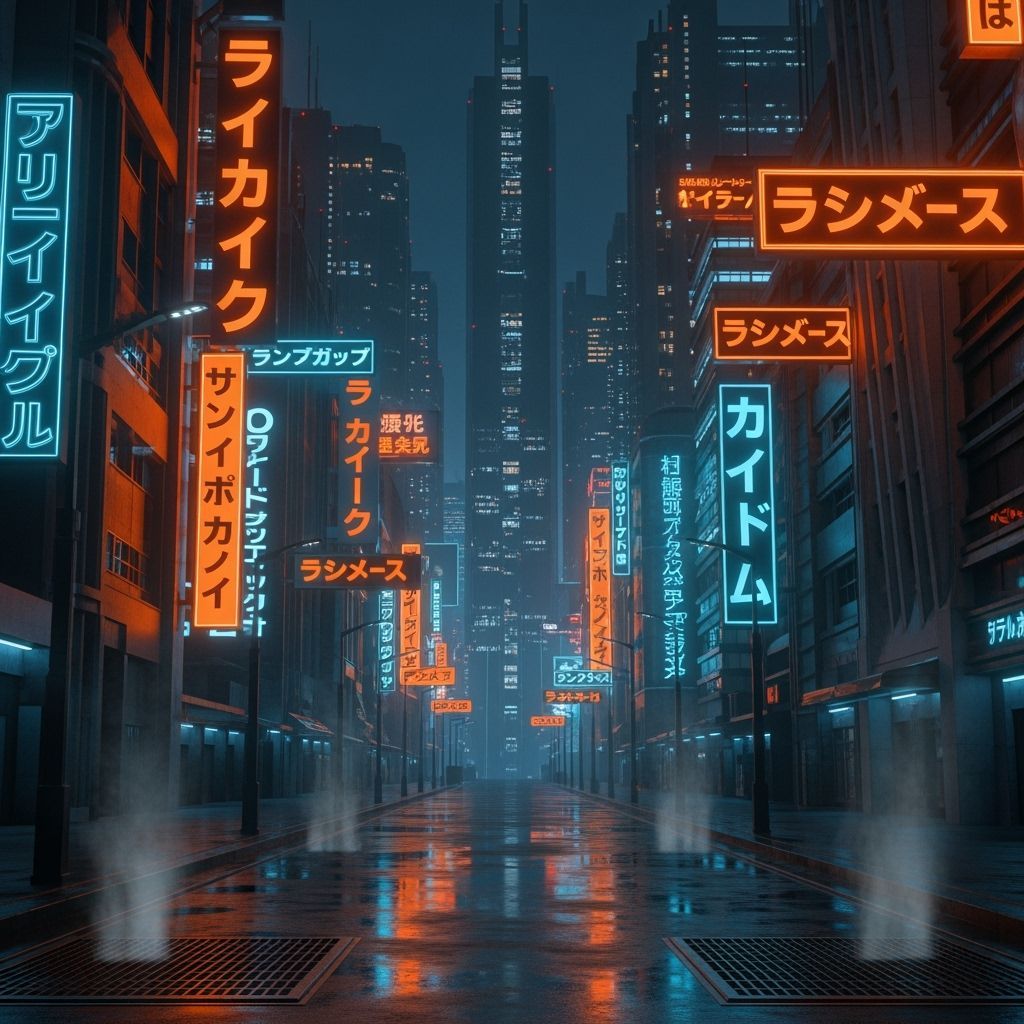 Japanese Cityscape in Retro-Futuristic Citypop Style