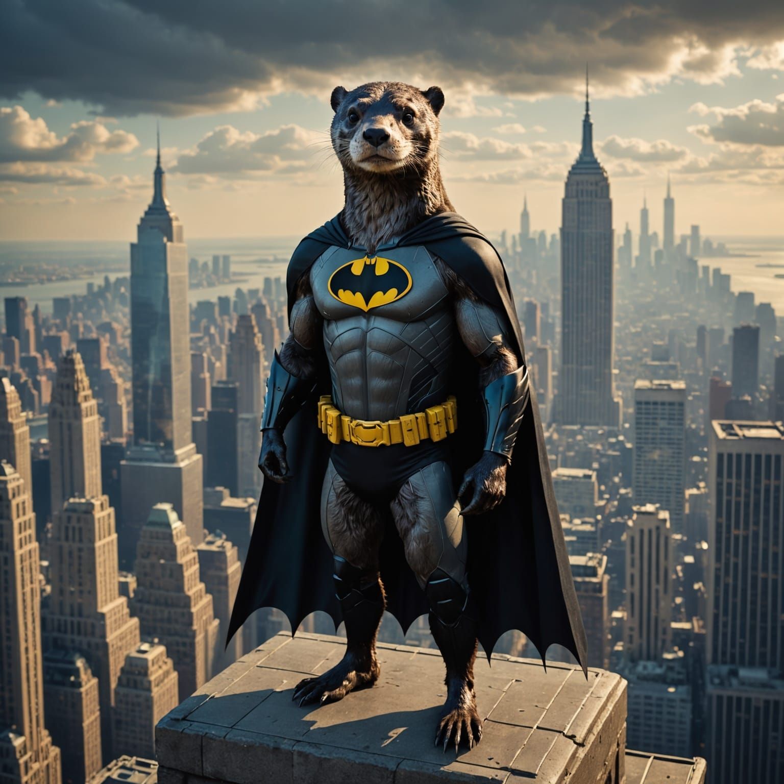 Otter Channels the Dark Knight from Gotham City Skyscraper