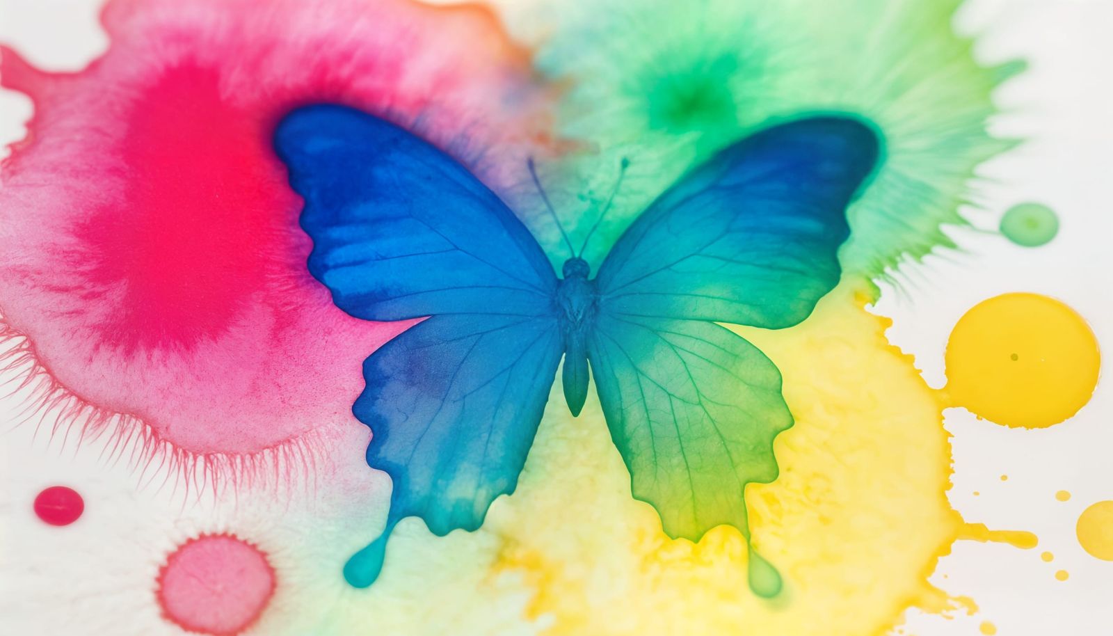 Abstract Watercolor Butterfly Wings in Macro Photo