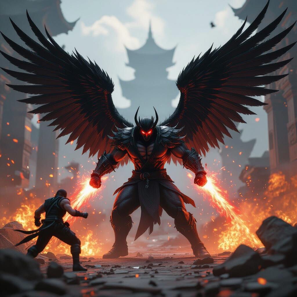 Devil Jin's Fiery Transformation CGI Battle Scene