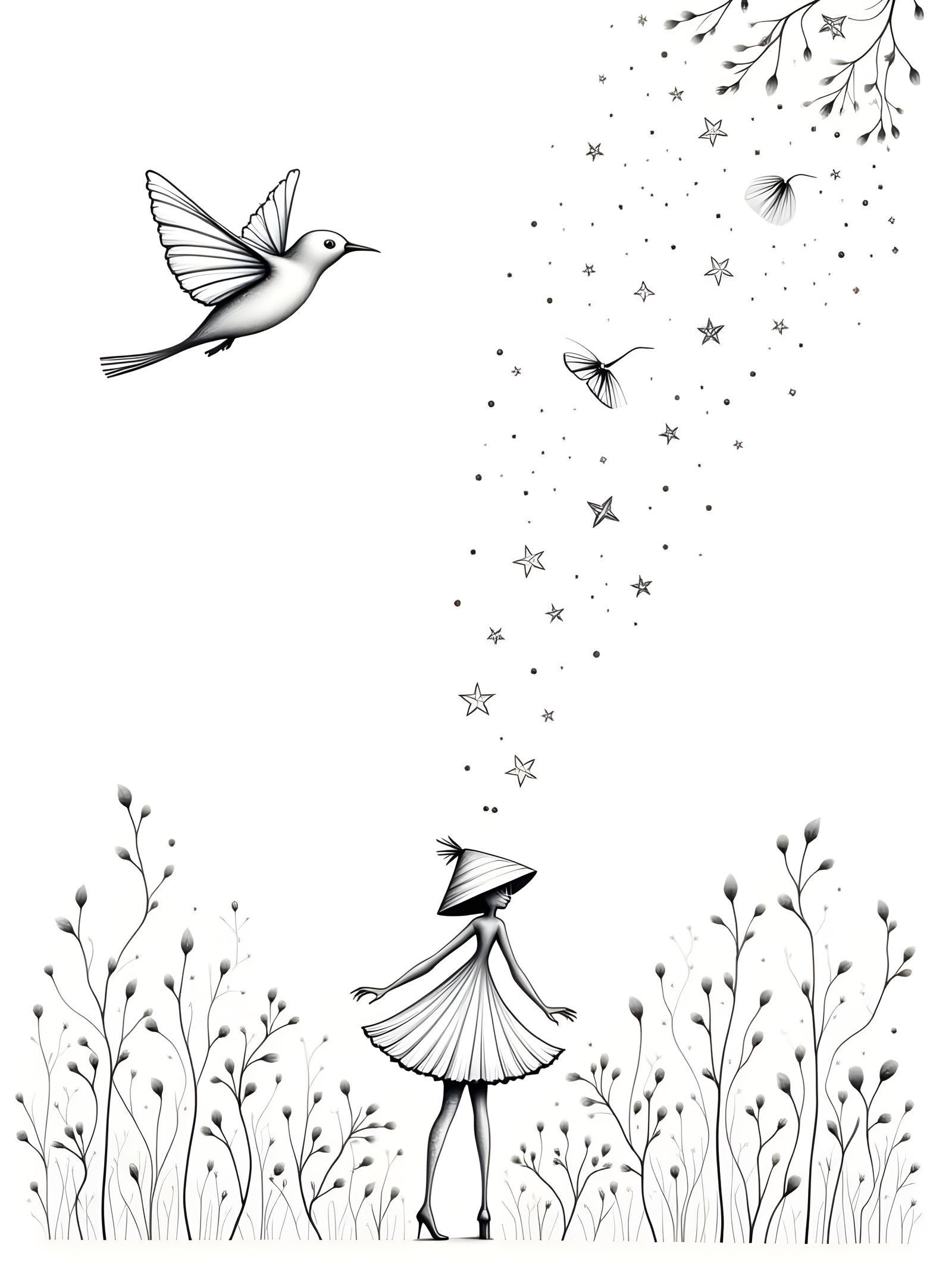 <lora:PuntinismoAlenD:1.0> thin lines, simple doodle backgro...