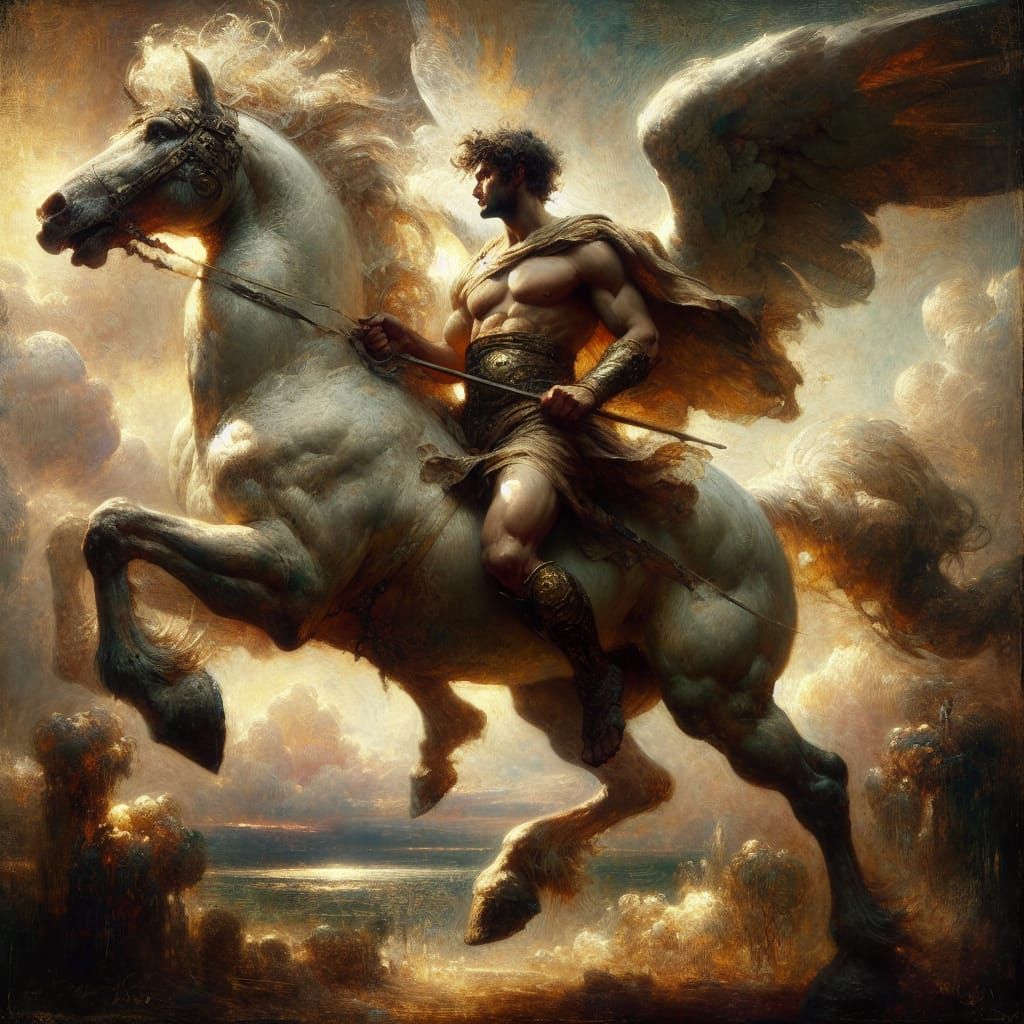 Epic Renaissance Fantasy Depicts Perseus on Pegasus