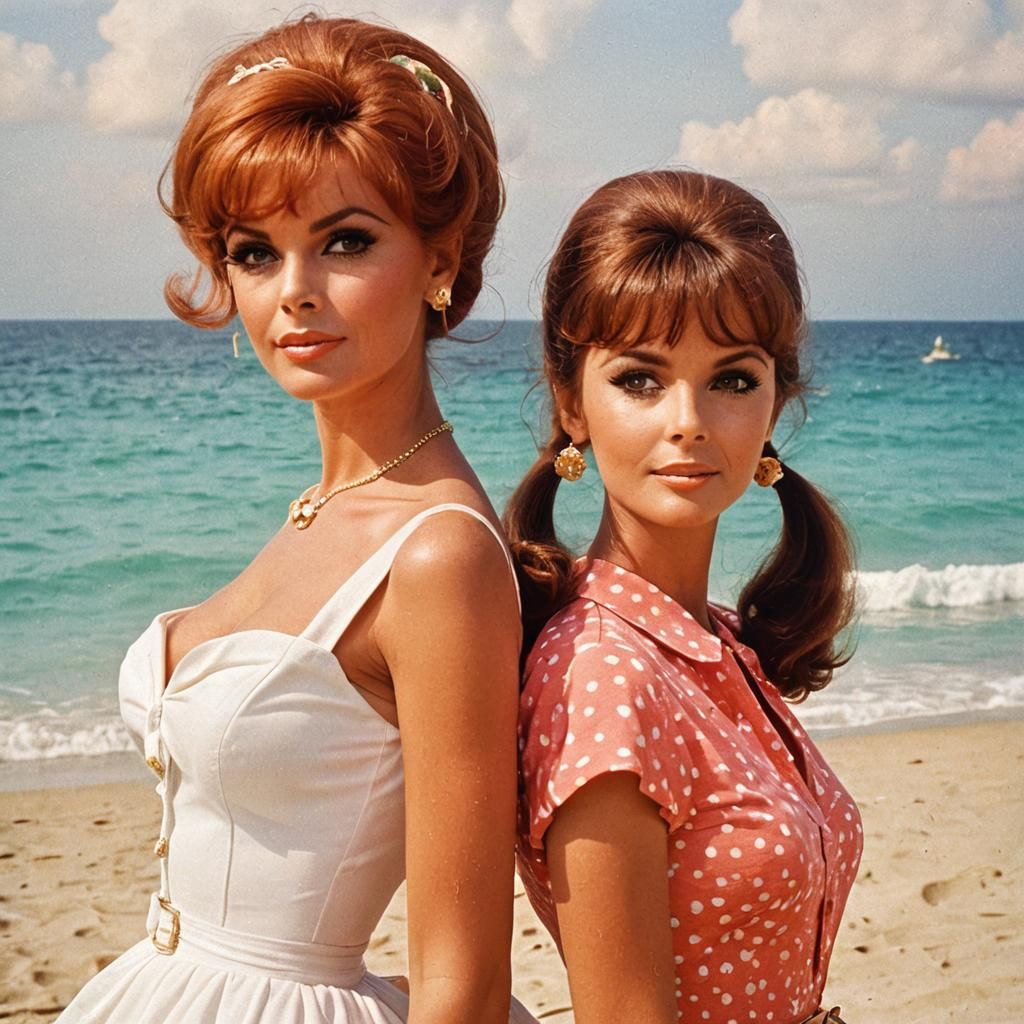 Tina Louise and Dawn Wells in Gilligan's Island Promotional ...