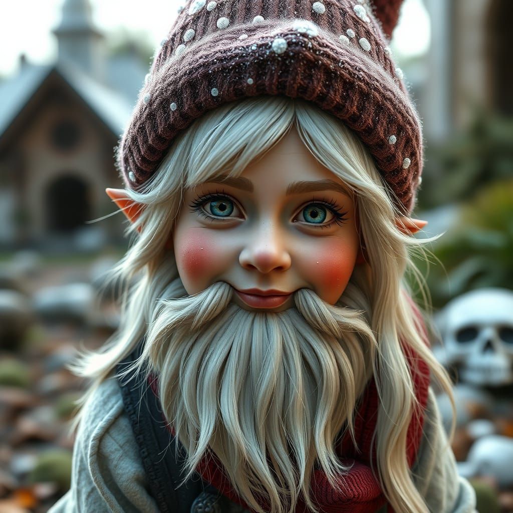 Ultra-Realistic Gnome: Stunning Young Woman in 8K
