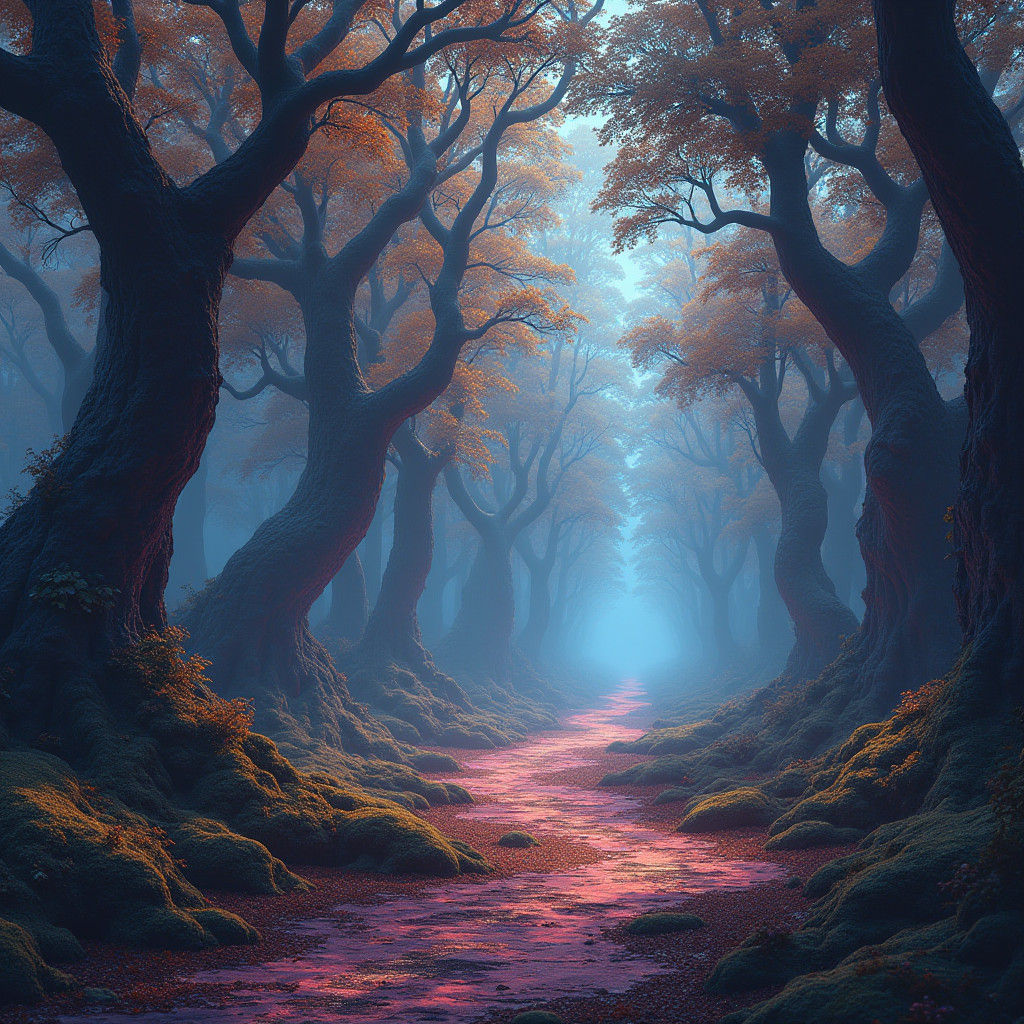 Ethereal Forest Realm in Surreal Style