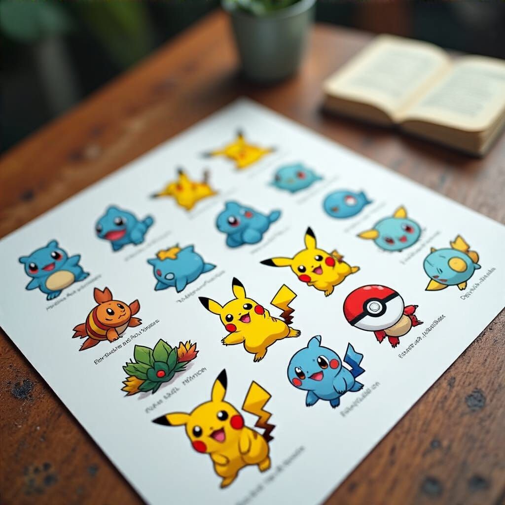 Pokemon Flash Tattoo Designs on Display