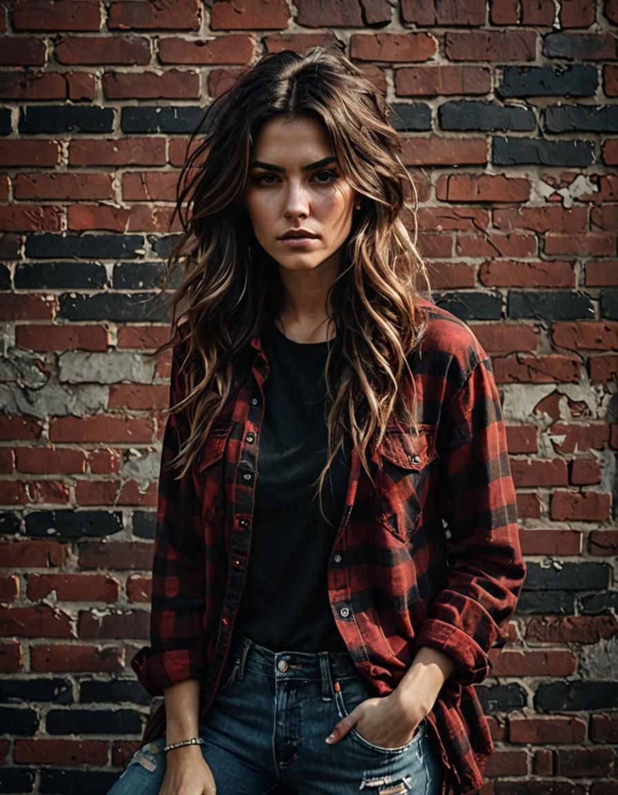 Grunge Girl Portrait with Dramatic Lighting