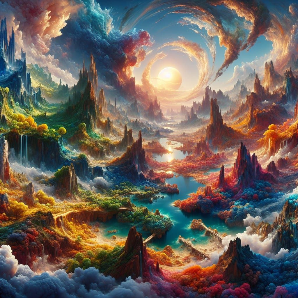 Fantastical World in Deep Colors as Matte Painting