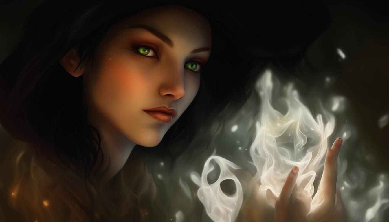 Dark Tempting Halloween Art with Holographic Glow