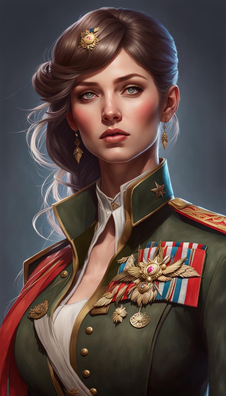 Fairy in Military Uniform: Hyperdetailed Portrait
