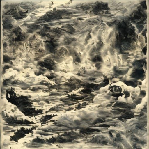 Surreal Figure on Bridge Between Worlds in Dreamscape