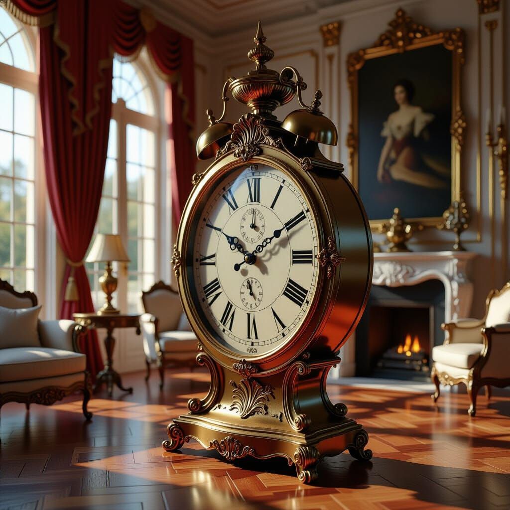 Surreal Dalí-esque Sculpture in Luxurious Living Room