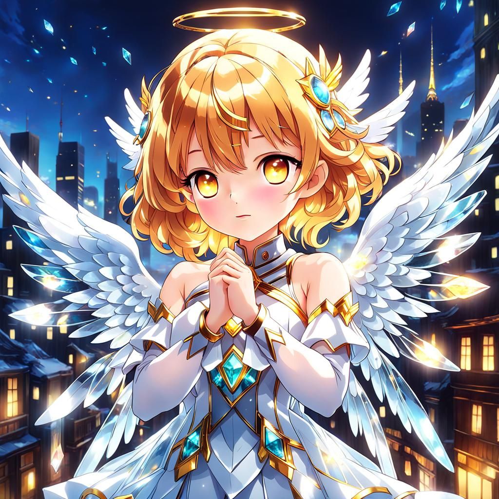 Crystal Angel Girl in Anime Style