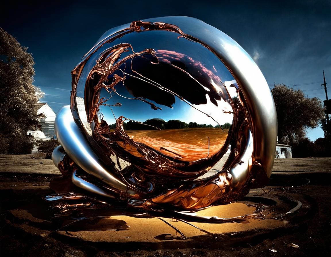 Metallic Kiss: A Surreal Steel Encounter