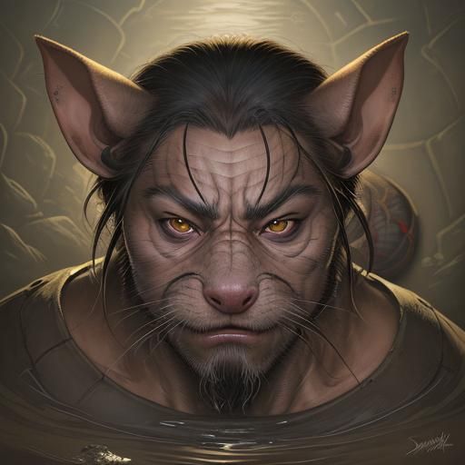 Master Splinter Portrait in Comic Book Style