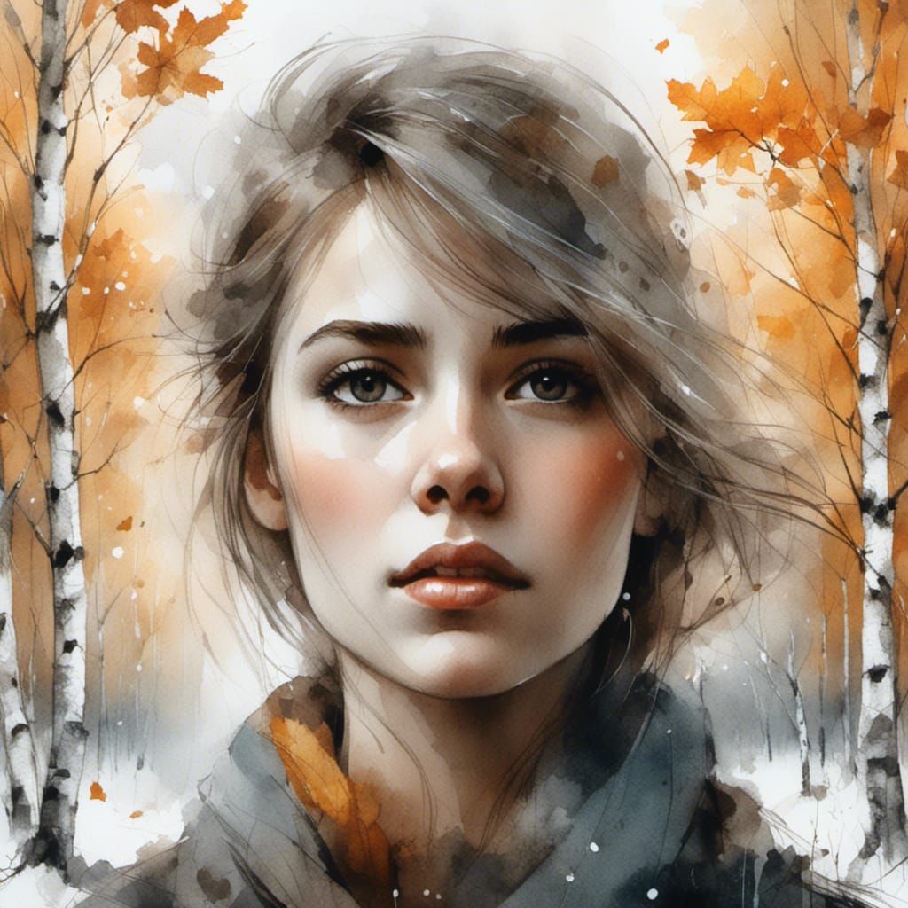 Autumn and Winter Merge in Hyperrealistic Digital Art
