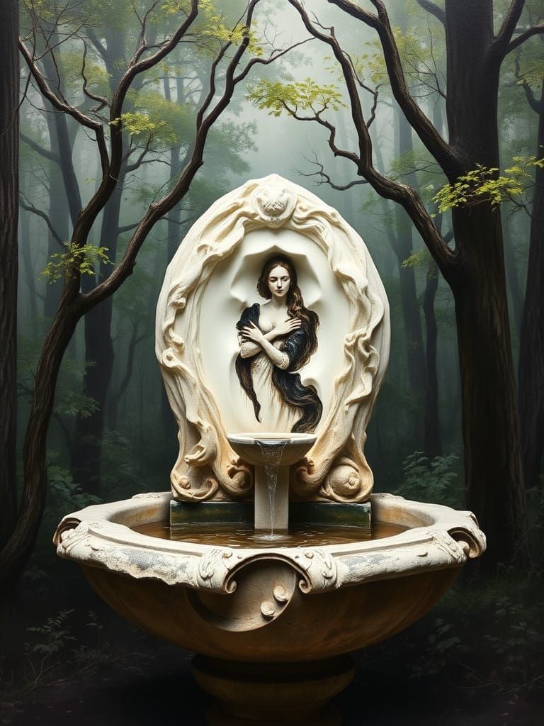 A Thoughtful Artist in Mysterious Fog