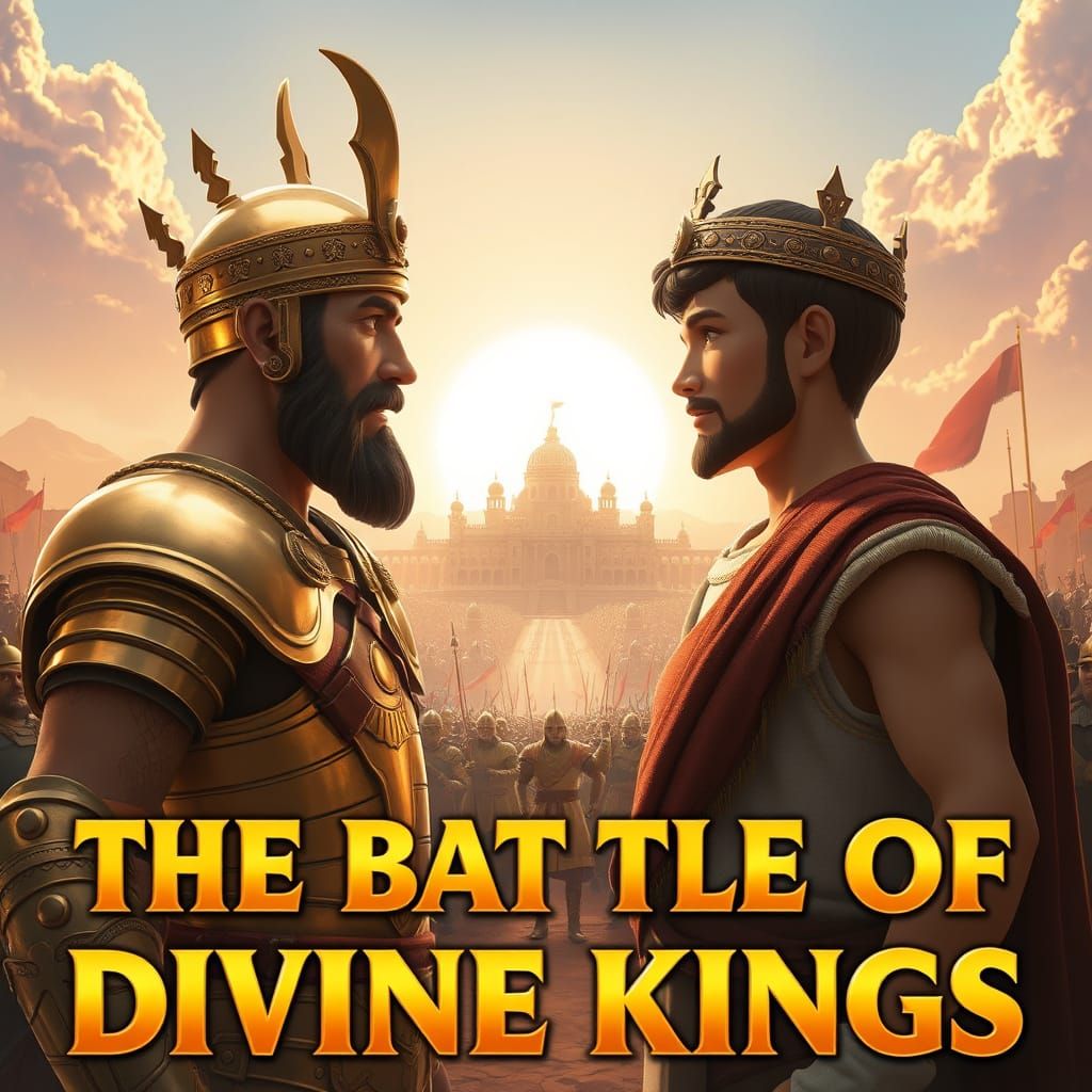 Epic Confrontation of King Saul and King David in Vibrant, P...