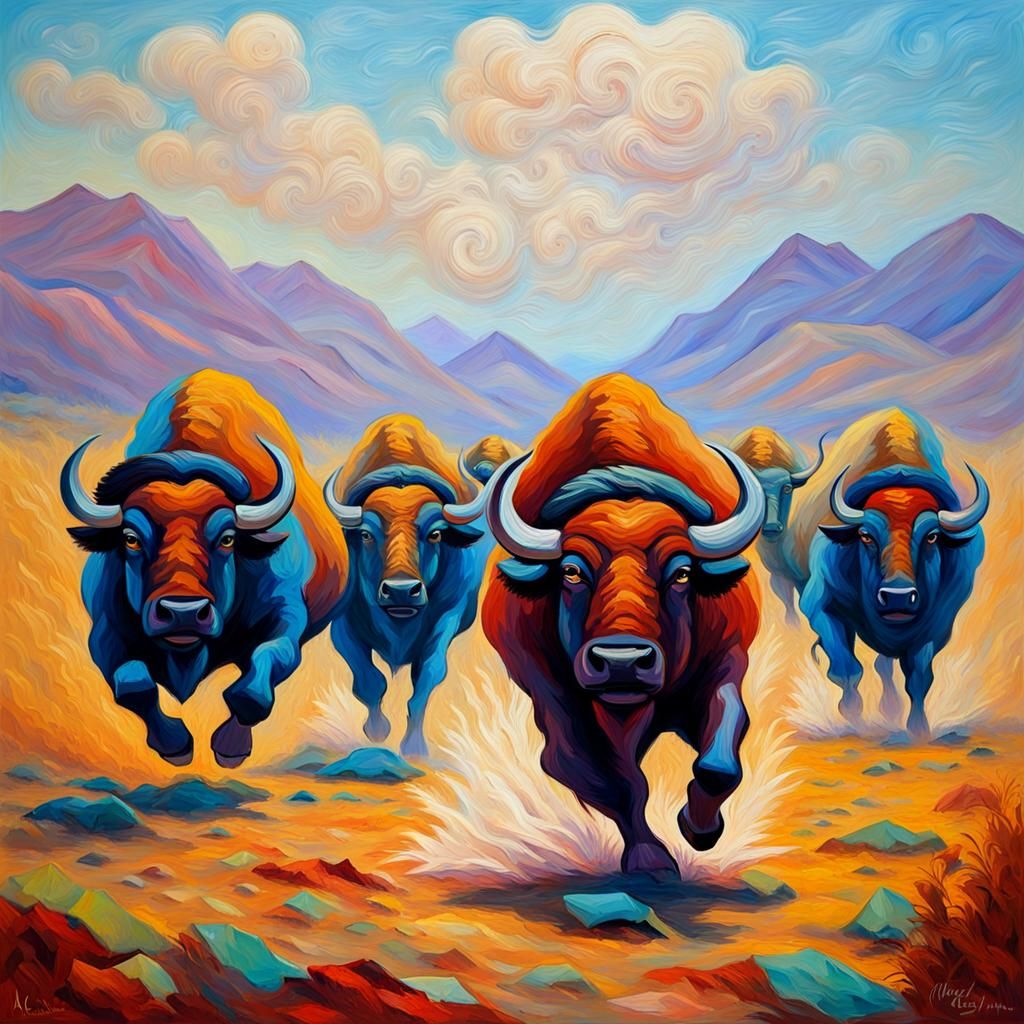 Charging Buffalo