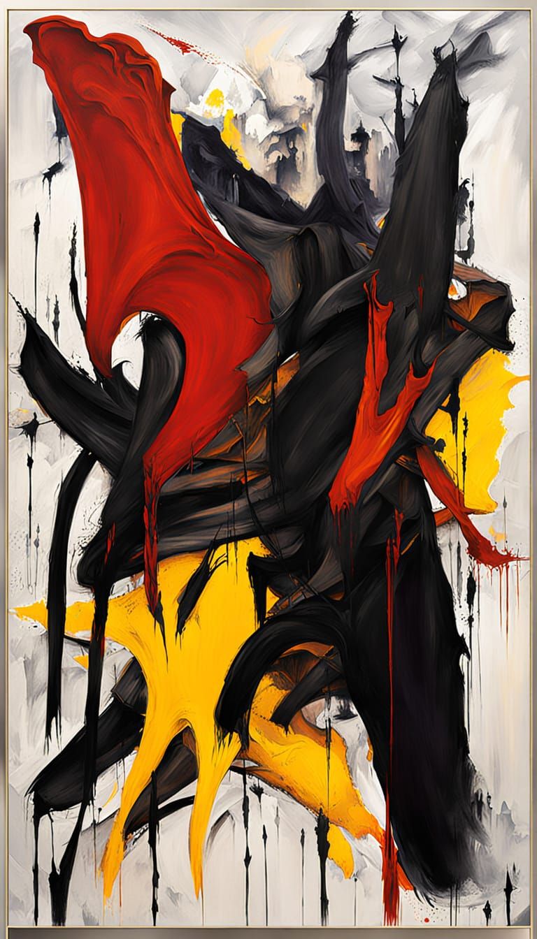 Abstract Expressionist Ritual Painting in De Kooning Style