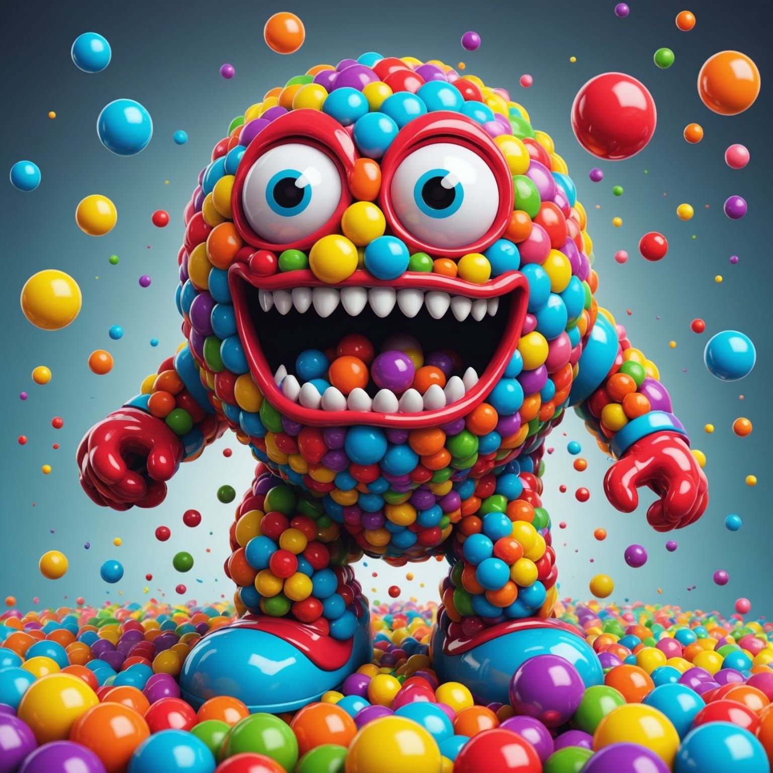 Candy Gumball Monster Escapes: Digital Illustration