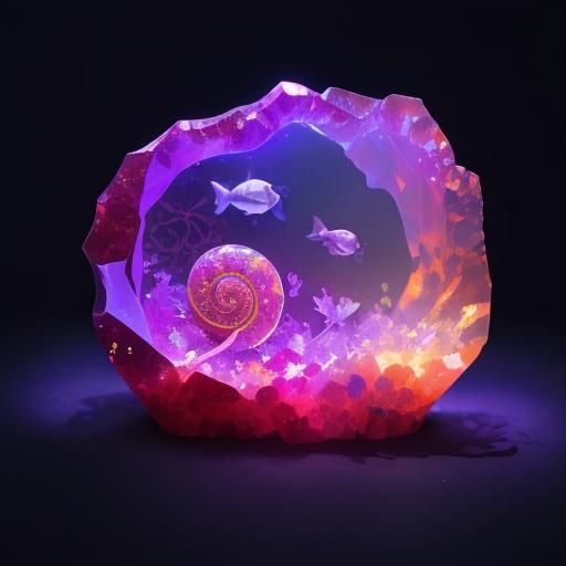 Glowing Snail Aquarium with Aquatic Rubies