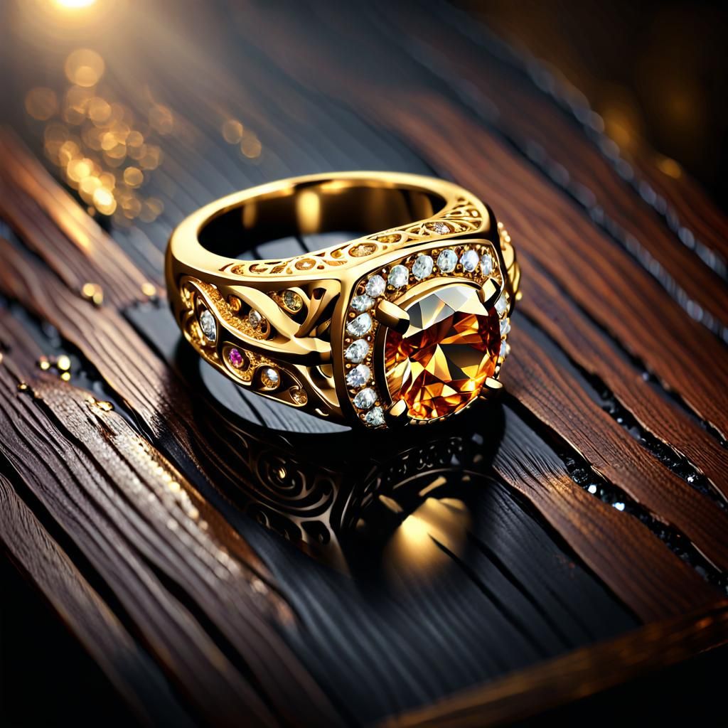 Enchanted Gold Ring Emitting Mystical Glow