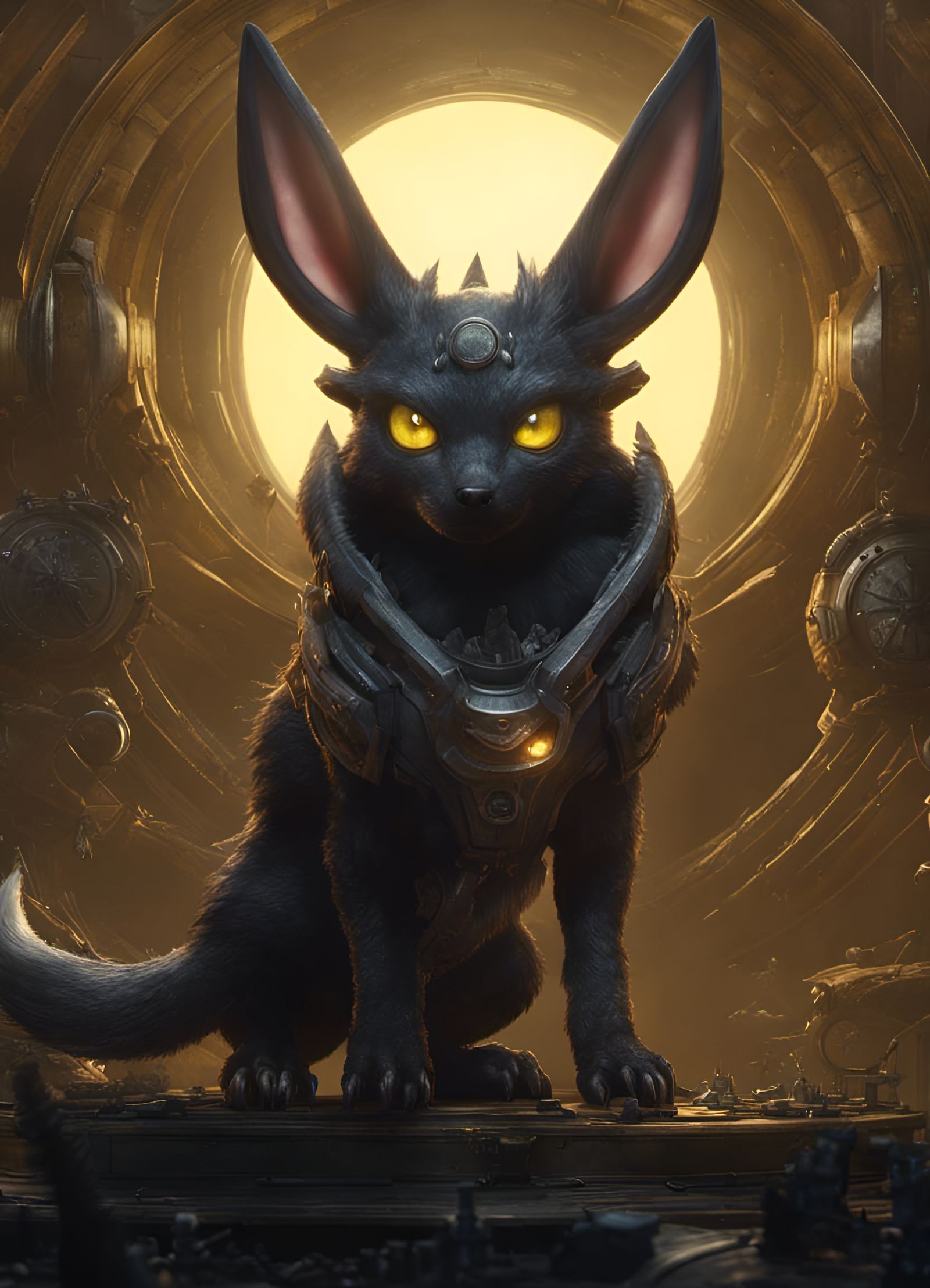 Umbreon as Hyperdetailed Monster Concept Art