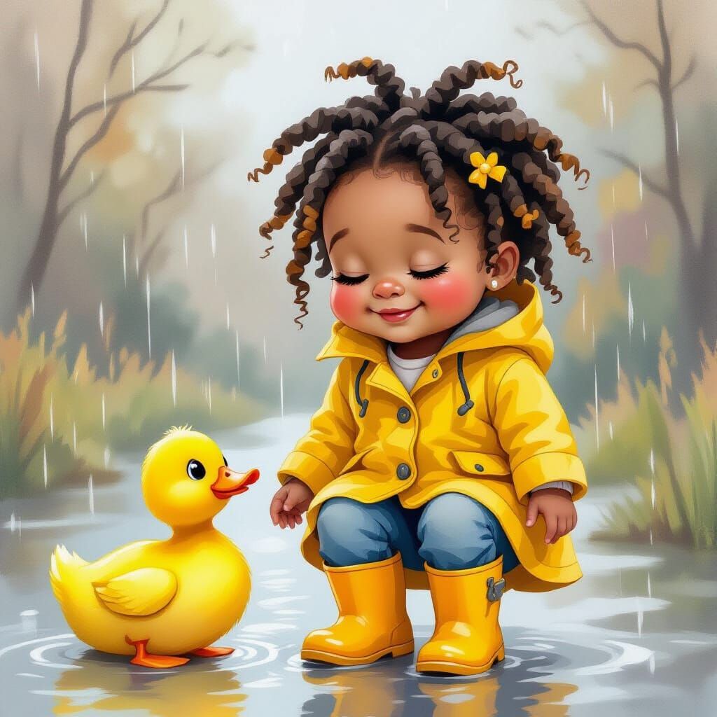 Delightful Duck Discovery: A Watercolor and Oil Portrait