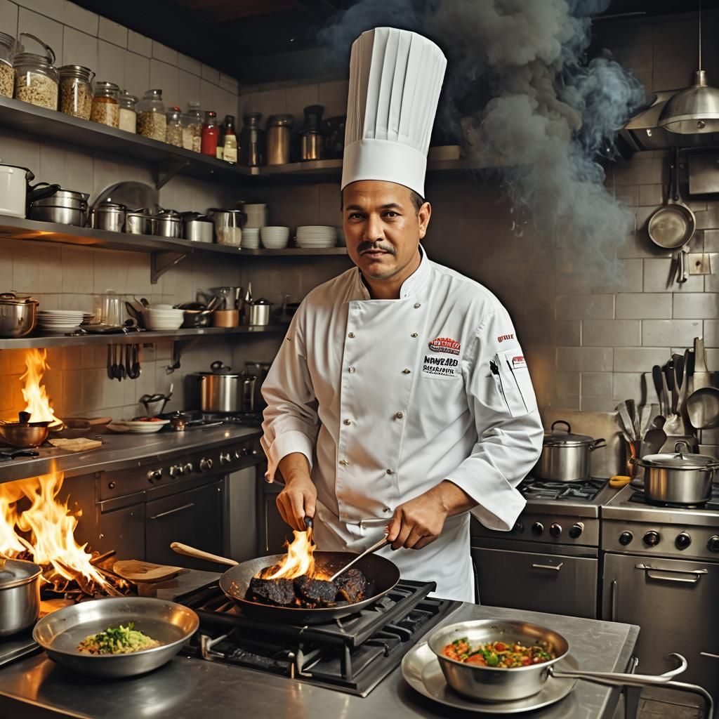 Chef's Kitchen Catches Fire in Dramatic Scene