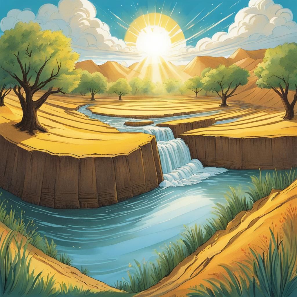 Noah Opens the Ark: A Storybook Illustration