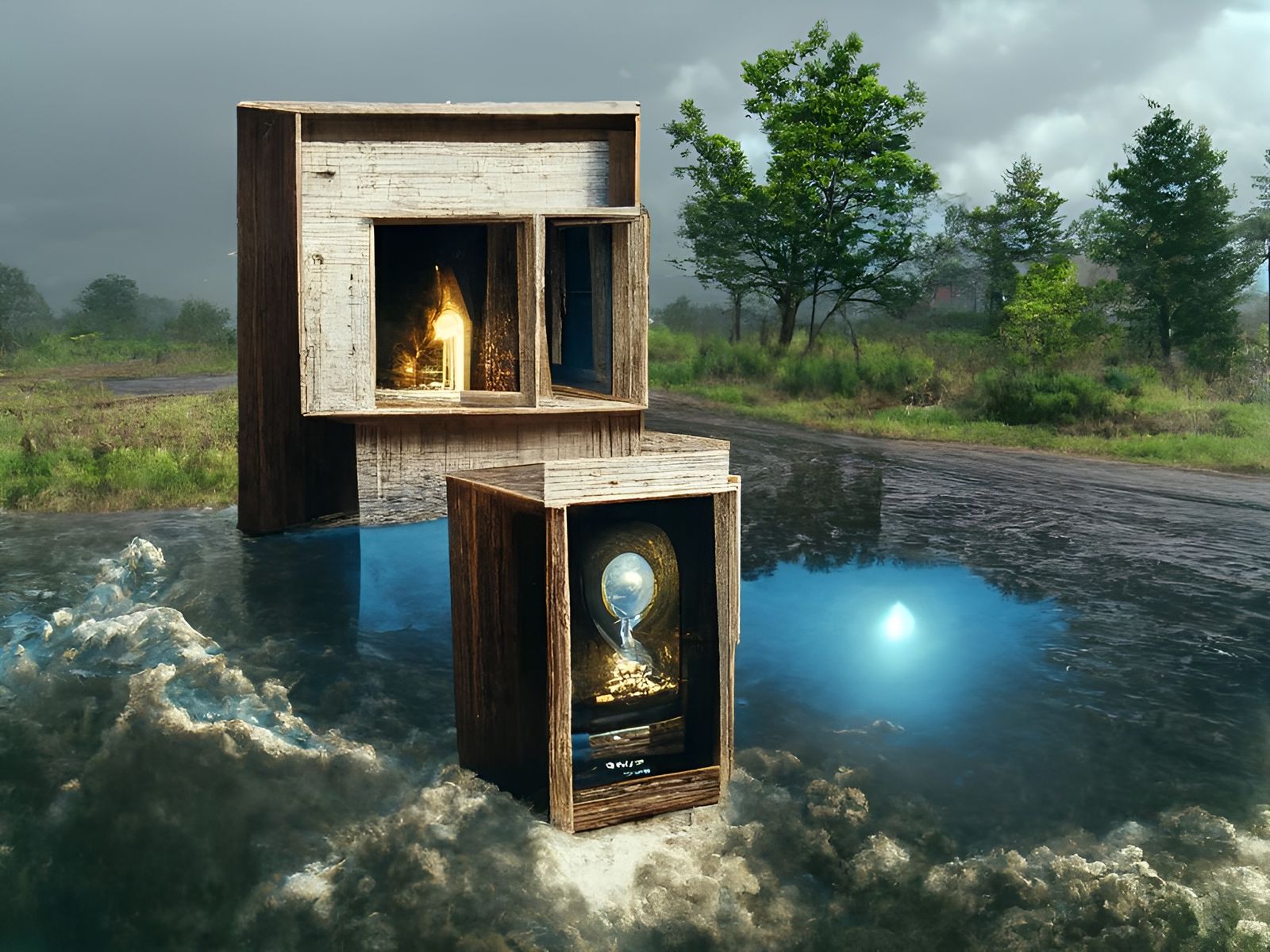 Conceptual Composition Inspired by Brut and Psychedelic Art