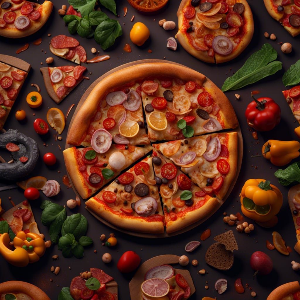 Detailed Pizza in a Fantasy Concept Art Style