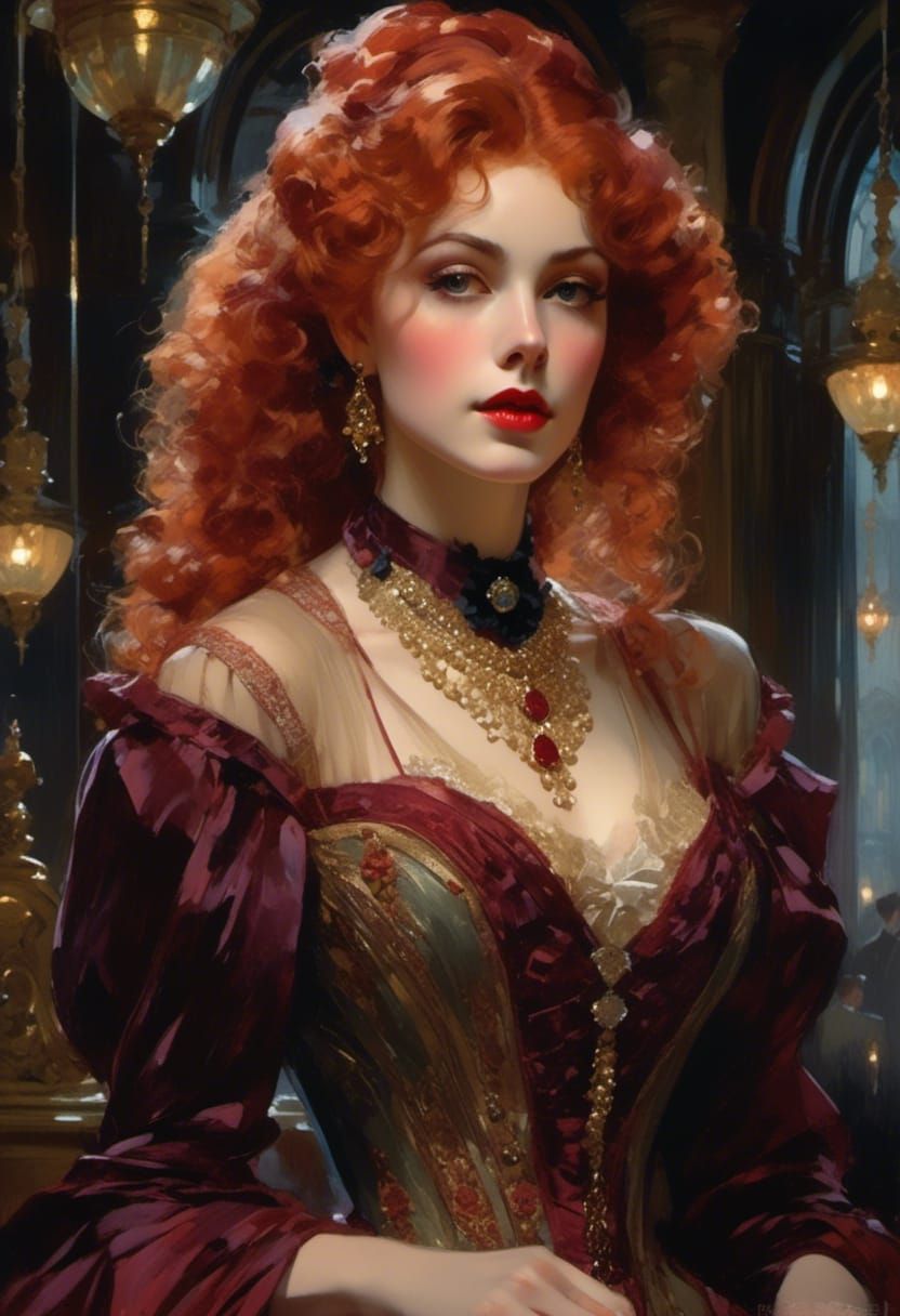 Victorian Vampire Mina Harker in Dreamy Vignettes