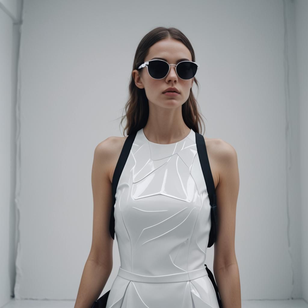 French Model in Experimental Dress, Cinematic UHD