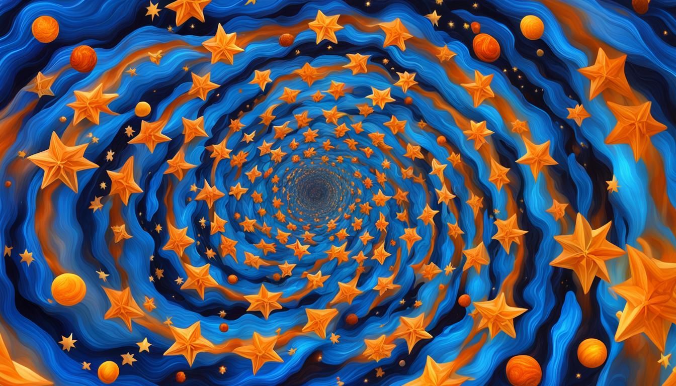 Cosmic Stars in Abstract Expressionist Style