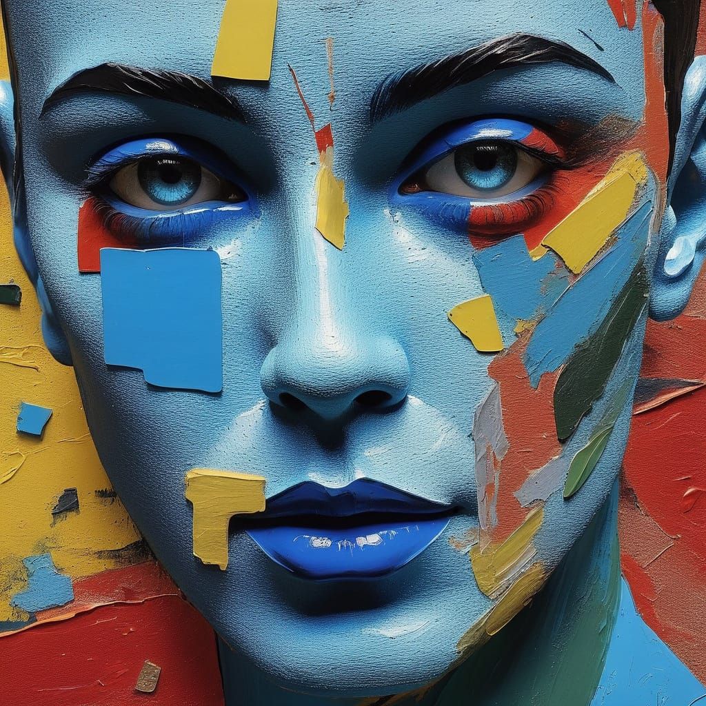 Abstract Contemporary Portrait in Close-Up